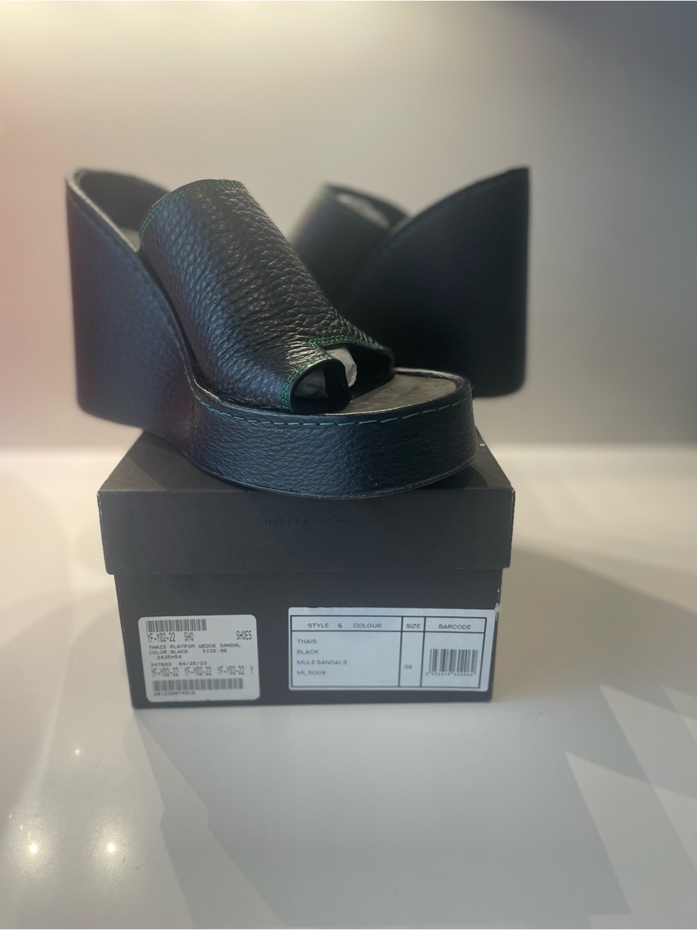 Black Platform Wedge Slide Sandals - Unbranded